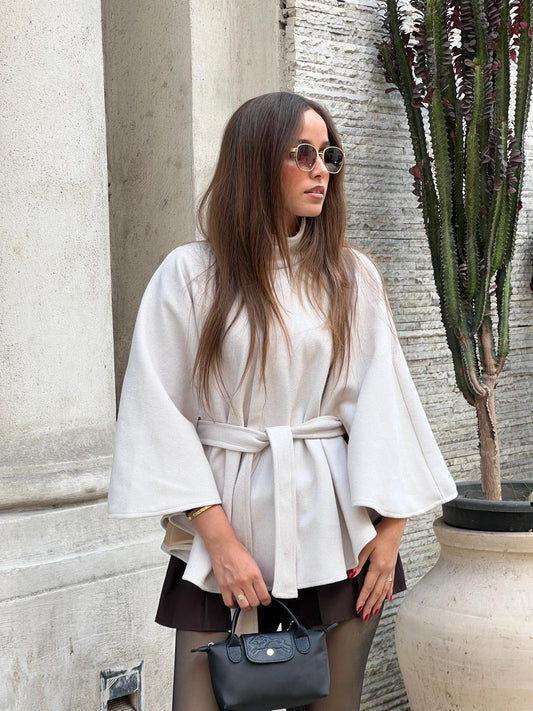 Belted Cape - Cream