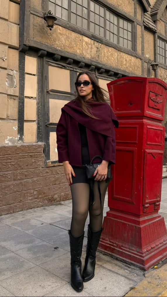 Scarf Cape-Deep Plum