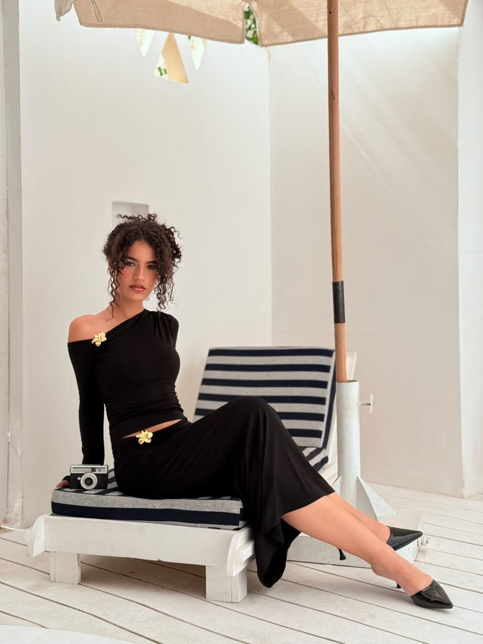 Off shoulder set-Black