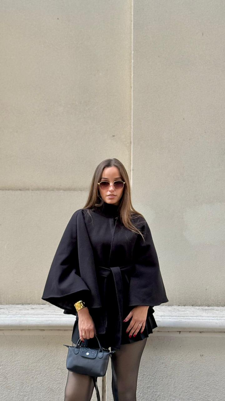 Belted Cape-Black