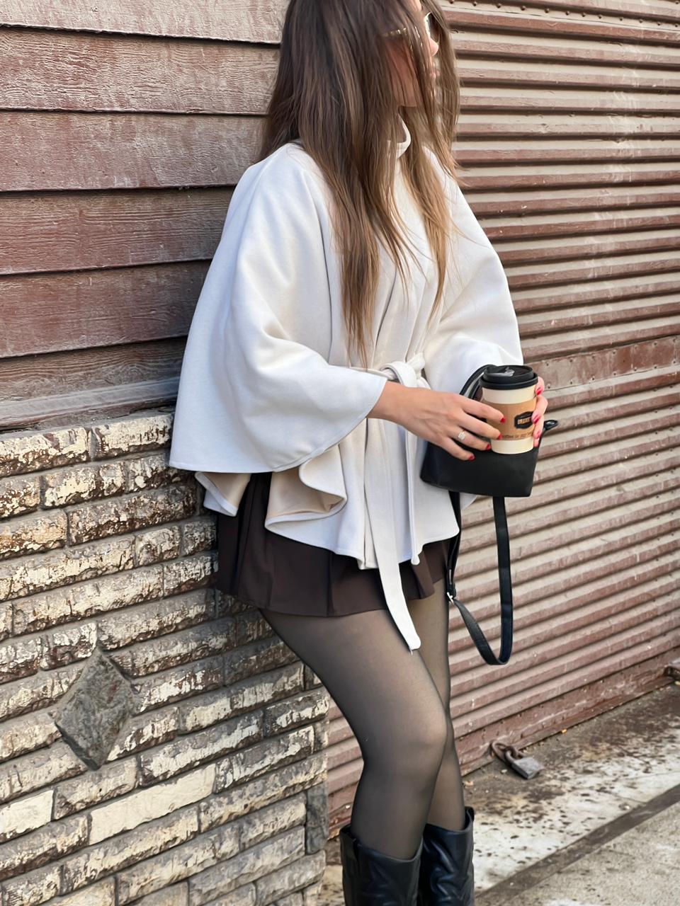 Belted Cape - Cream