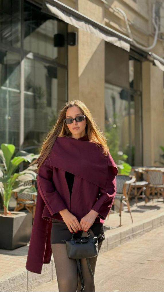 Scarf Cape-Deep Plum